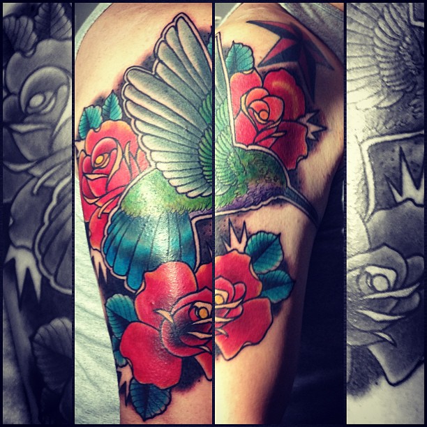 Hummingbird And Roses Tattoo Idea by Jackobaggy on DeviantArt