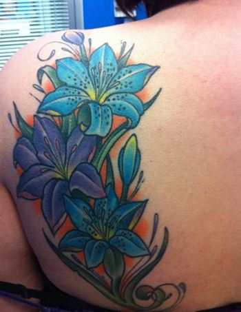 Buy Floral Temporary Tattoo  Floral Tattoo  Blue Purple Flower Online in  India  Etsy