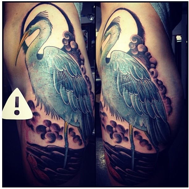 70 Heron Tattoo Designs For Men  Coastal Bird Ink Ideas