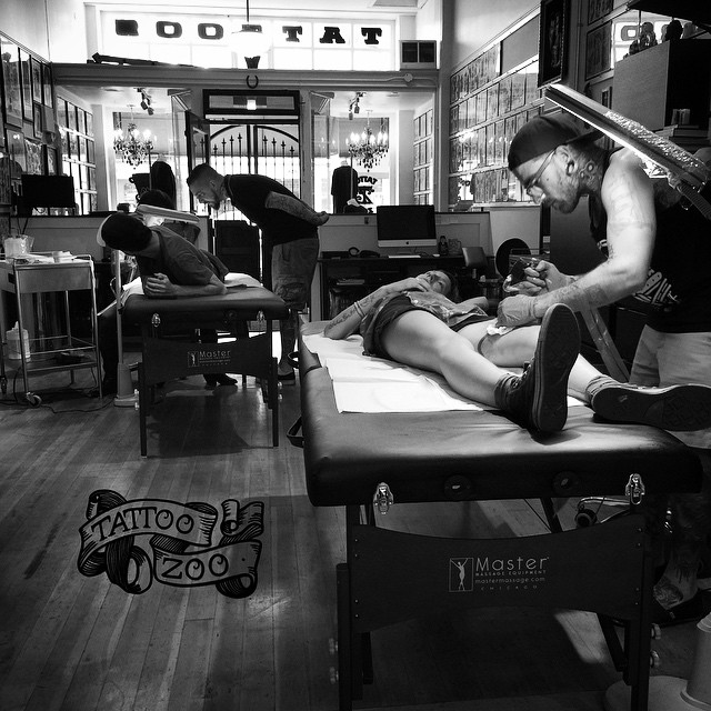 We close at 6pm... But sometimes we end up staying late. #welovetattooingyou