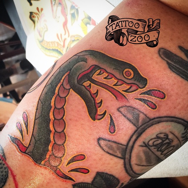 SNAKES ARE AWESOME!!! (tattoo by @prairietats). Call 250-361-1952 to book. #fortstreet (drawing by @ezrahaidet)