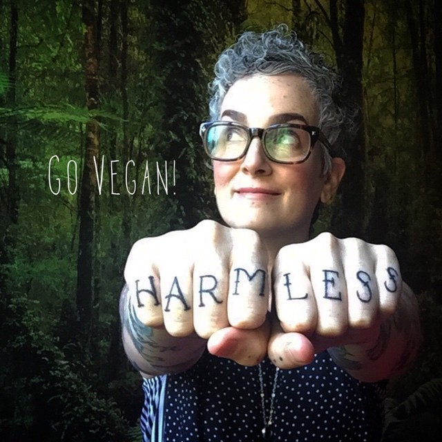 We are OPEN!! 11-6. @gerrykramer did this #jobstopper knuckle tattoo on his #vegan superstar wife @govegandotnet  #harm #less