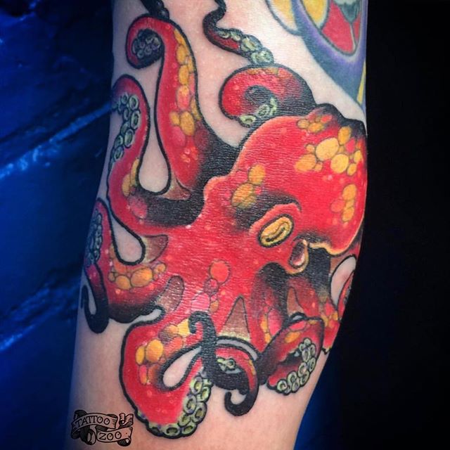 Octopuses are 90% muscle... #funTZfacts (tattoo by @gerrykramer)