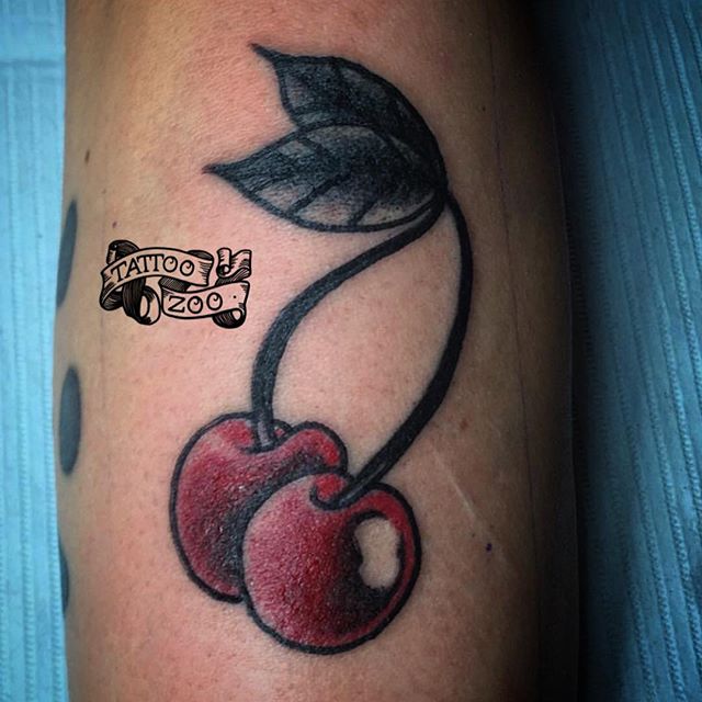 It's so hot out today it feels like cherry season!! #weLOVEfreshfruit (tattoo by @gerrykramer). Call 250-361-1952 to book.