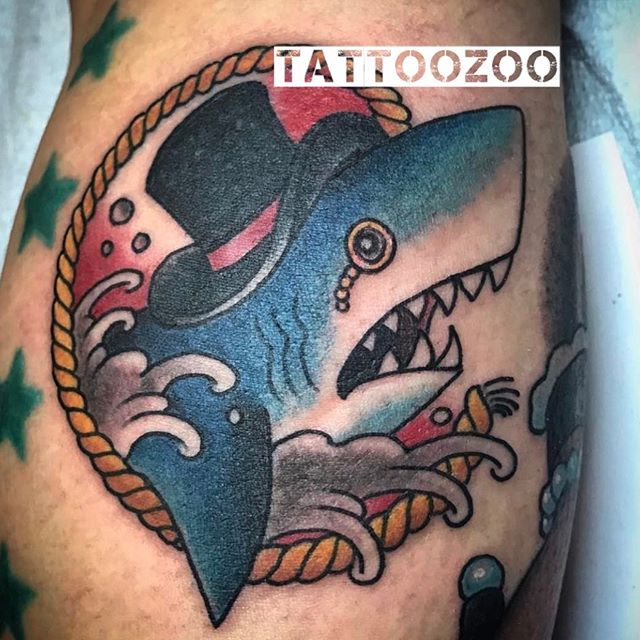 You’re Gonna Need A Bigger Boat… (tattoo by @gerrykramer) Call 250-361-1952 to book or visit us at 826 Fort Street.