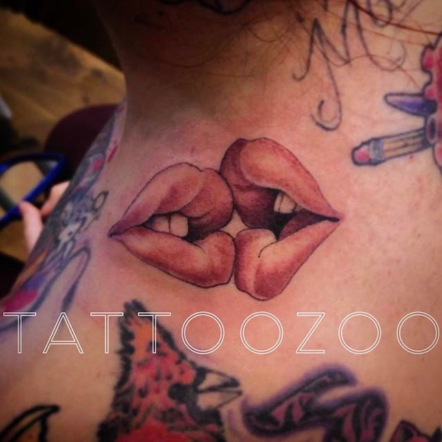 KISS ME!  (tattoo by @davidmaiertattoos) Call 250-361-1952 to book. #weLOVEtattooingyou