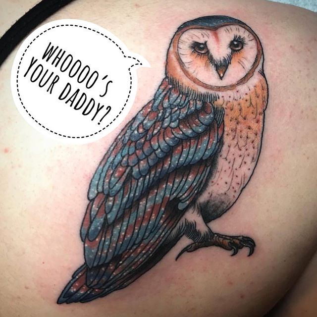Tattoo by @gerrykramer Call 250-361-1952 to book your FREE consultation. 🦉