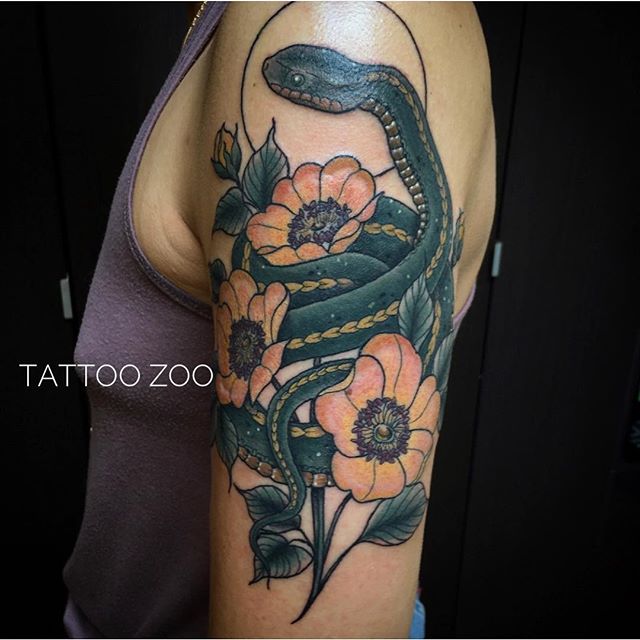 Snakes. Are. Awesome. (tattoo by @tamitattoos) Call 250-361-1952 to book a FREE consultation.