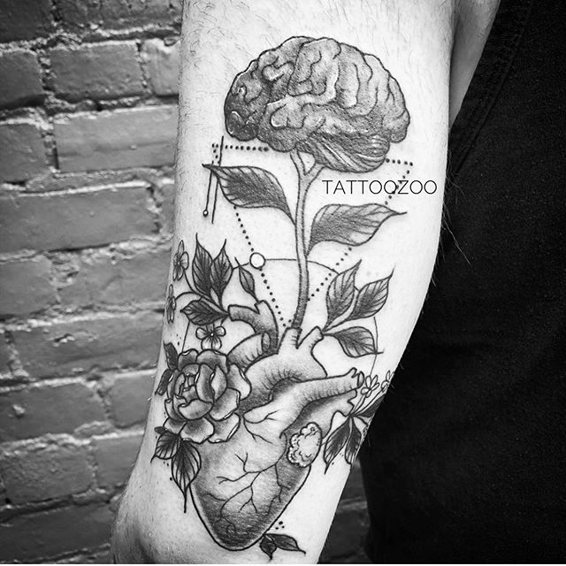 “A baby has brains, but it doesn’t know much. Experience is the only thing that brings knowledge, and the longer you are on earth the more experience you are sure to get.” – The Wizard of Oz..Tattoo by @tamitattoos 🧠 ️
