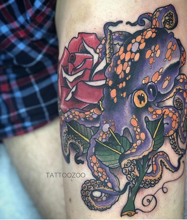 Every single time @gerrykramer tattoos an octopus he says he can’t do another one and it’s his last one ever... And then he tattooed another one!! If you would like to get an tattoo - please call 250-361-1952 and book a free consultation with @gerrykramer. #octopusesareawesome