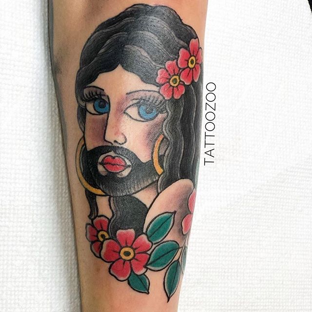 Some ladies have beards. Get over it. Tattoo by @gerikramertattoos visit us at 826 Fort Street to book time.
