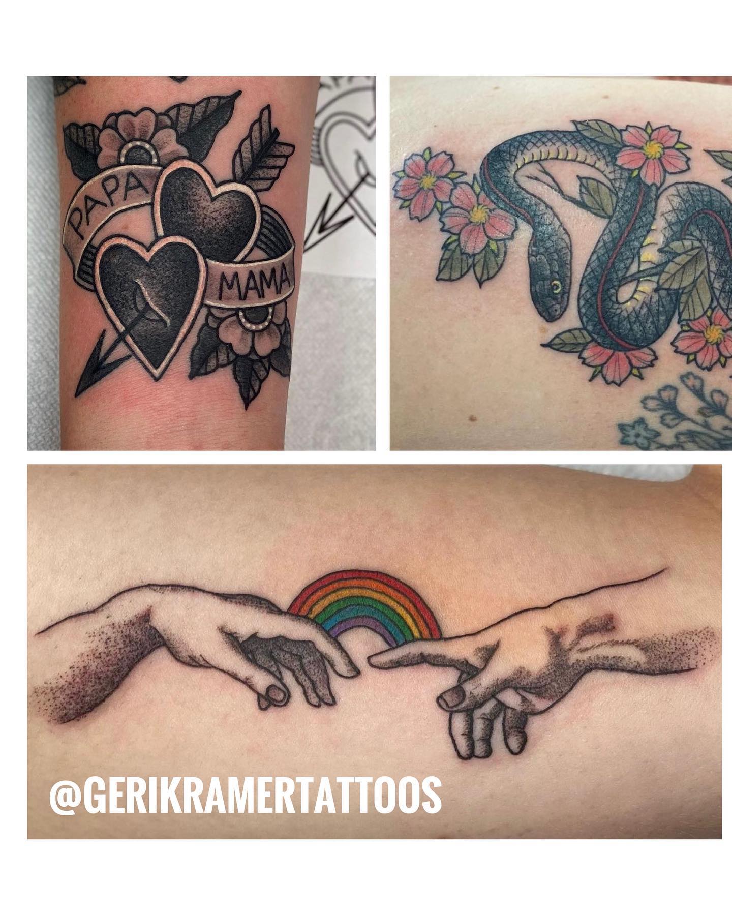 Lots of new followers so we thought we would do some introductions!! This is @gerikramertattoos Owner/Operator of Tattoo Zoo (pronouns SHE/HER) Geri loves the challenge of covering up older or poorly done tattoos and turning your frown upside down. She also loves collaborating with her clients and loves tattooing botanicals, snakes, insects actually anything nature related … 🪴 Each artist at Tattoo Zoo books their own appointments - so check bio for information. Geri’s books are currently closed but will open in the new year. Click link in her bio to join her mailing list so you can be the first to know when they are taking on new appointments.