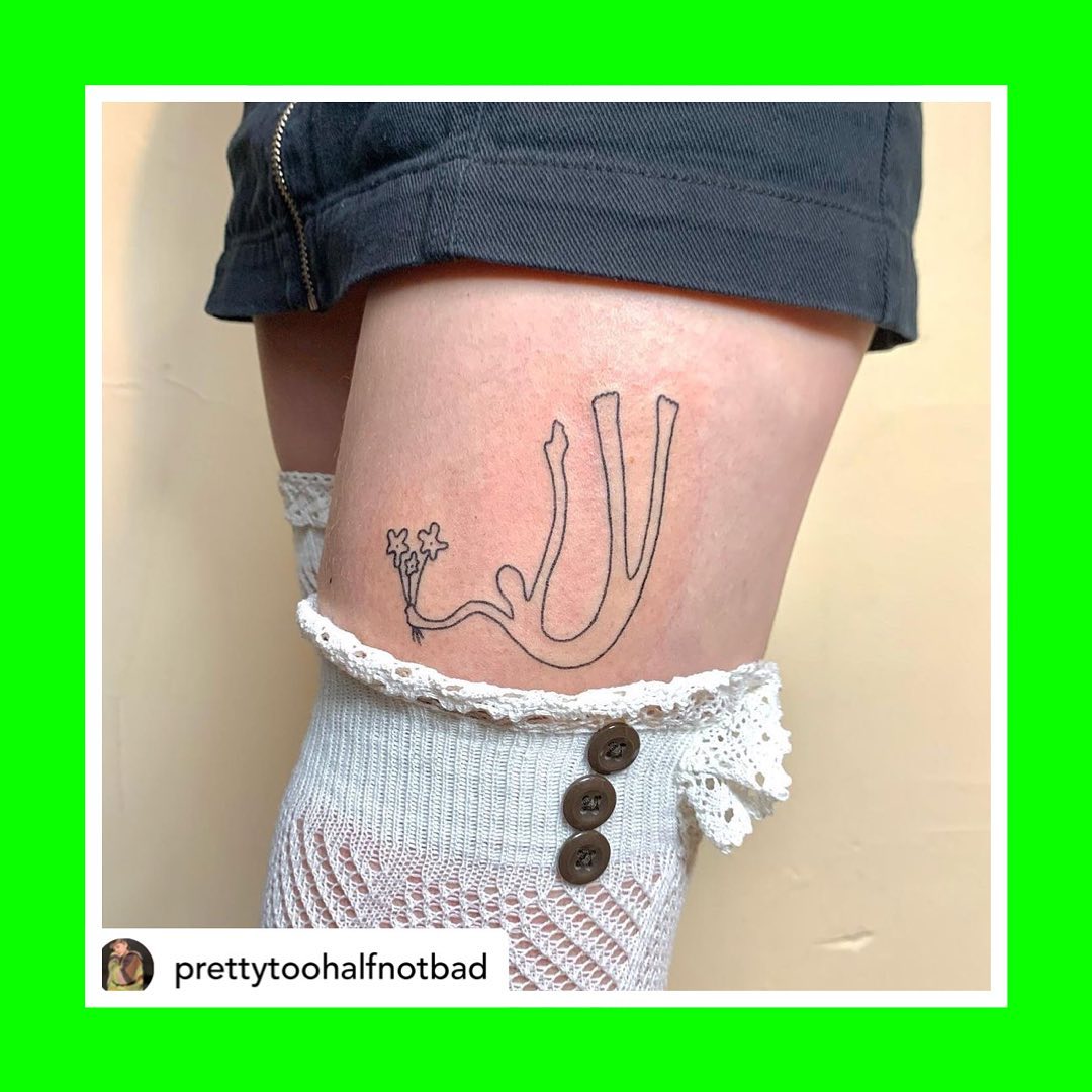 Tattoo by @prettytoohalfnotbad Click link in Charlie’s bio to book.