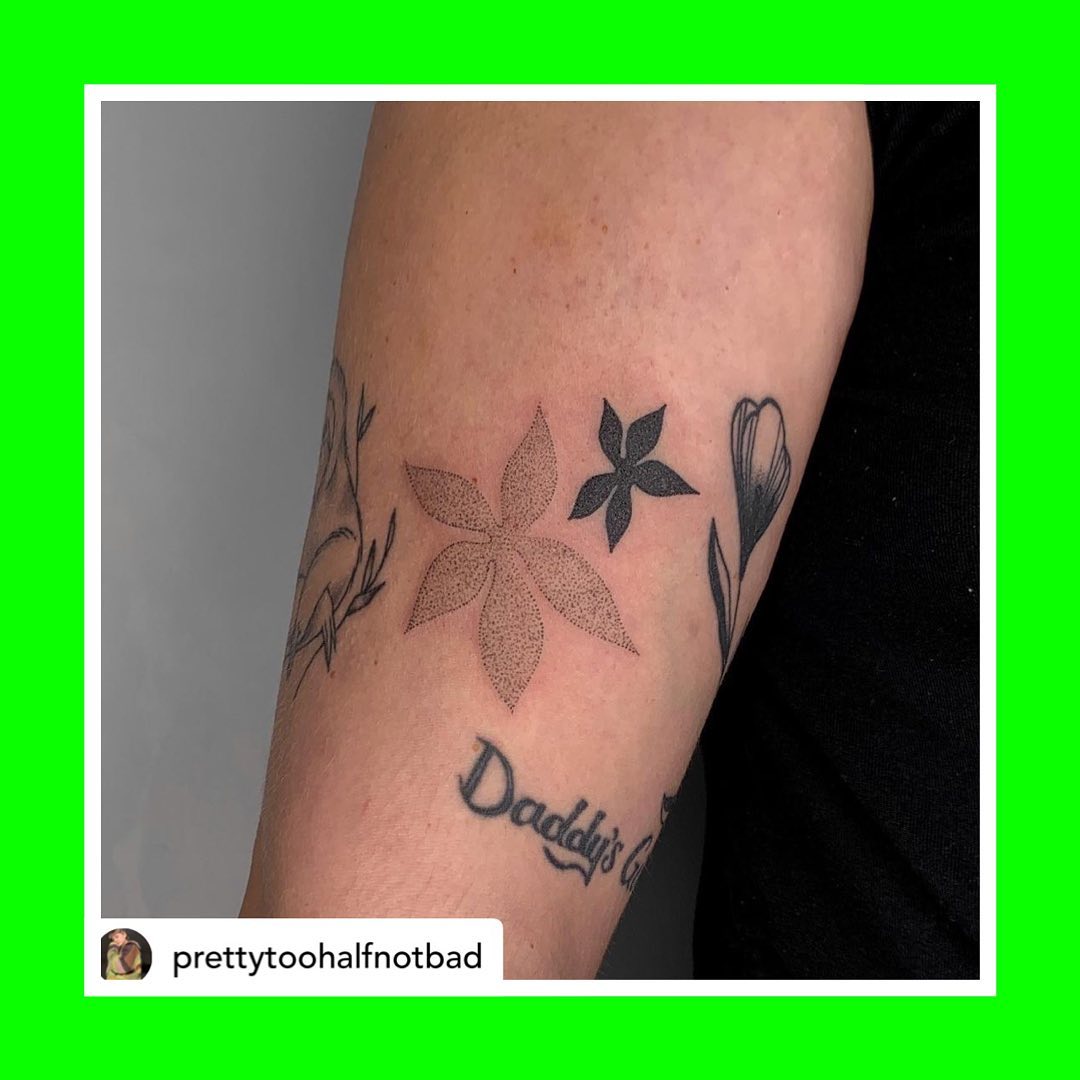 Tattoo by @prettytoohalfnotbad Click link in Charlie’s bio to book.