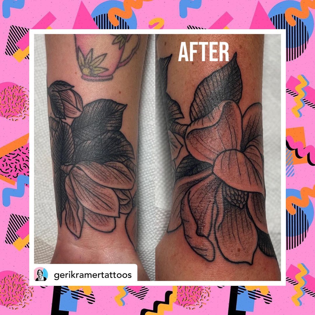 SWIPE LEFT/RIGHT 🏻🏻 • @gerikramertattoos Just in case y’all forgot - I’m having a great time covering up your old, unwanted tattoos.I’ve always done coverups. I’ve always loved doing them. But it’s not until these last couple of years that I’ve fully grasped what it means to reclaim a part of your body that didn’t feel right.So I’ve switched from loving coverups to being IN LOVE with covering up. Is it hard? Yes. Is it worth it? 1000X yes. I encourage every tattooer I know to do these kinds of tattoos because there’s a lot of folks out there that need it, and it’s a great way to give back to the community that continues to support you. (And if you’d like any tips, my DMs are always open)️️️+++++++++++++++++++My books are closed until April - so please join my mailing list by clicking the link in my bio and get all the latest news. Thank you for your continued trust. 🤩........#TransTattooer #TransTattooArtist#TransTattooArtists #Transgender #Trans #Transtttism #QueerTattooer #TransWoman #QueerTattooArtist #QueerArtist #qttr #VictoriaTattooer #VictoriaTattooArtist#VictoriaBC #WeLoveTattooingYou #TattooZoo