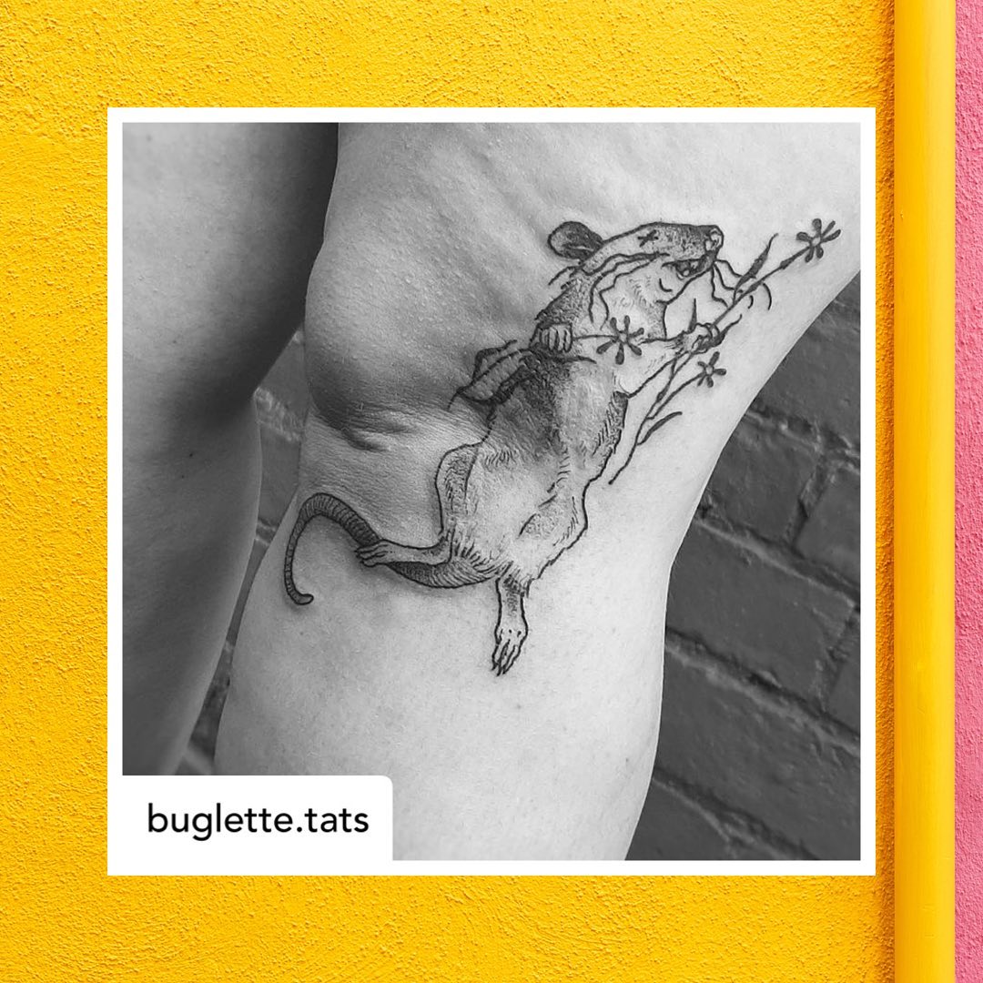 Tattoo by @buglette.tats Link in bio to book. 🐀